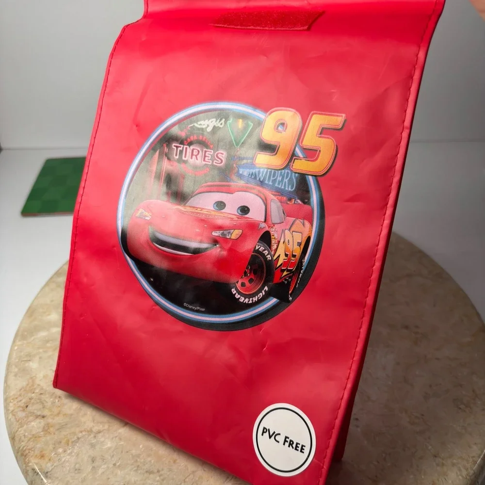 Disney Pixar Cars Reusable Lunch Bag & Hallmark Money Card Lightning McQueen VTG